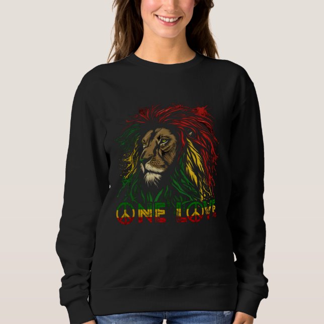 Moletom One Love Rasta Reggae Lion Of Judah Pride Rastafar (Frente)