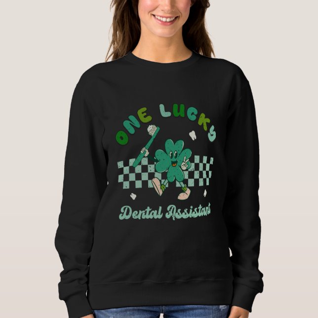 Moletom One Lucky Dental Assistant Retro St Patricku2019s  (Frente)