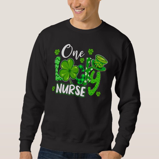 Moletom One Lucky Nurse Saint Paddys RN St Patricks Day Nu (Frente)