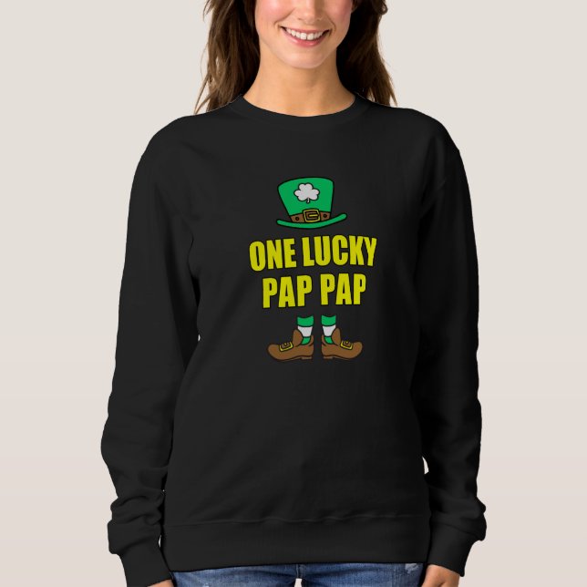 Moletom One Lucky Pap Pap Grandpa Leprechaun St Patricks D (Frente)
