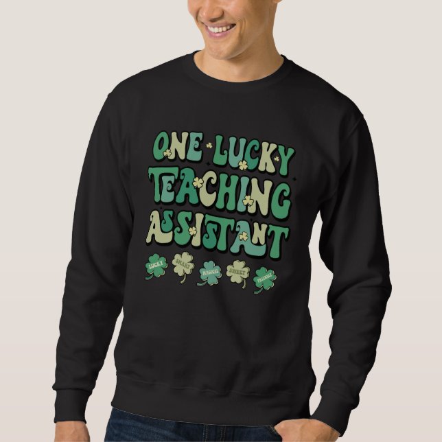 Moletom One Lucky Teaching Assistant Groovy Retro St Patri (Frente)