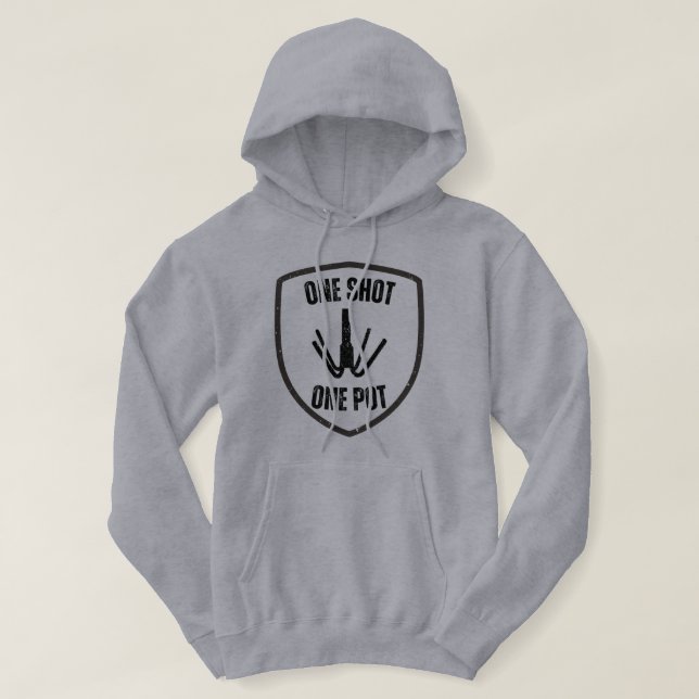 Moletom One Shot, One Pot Fishing (Frente do Design)