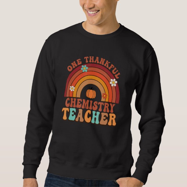 Moletom One Thankful Chemistry Teacher Groovy Thanksgiving (Frente)