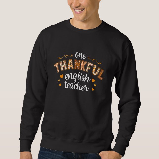 Moletom One Thankful English Teacher Autumn Fall for Schoo (Frente)