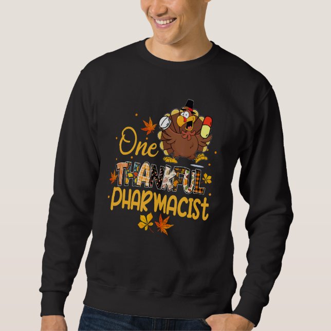 Moletom One Thankful Pharmacist Turkey Pilgrim Hat Thanksg (Frente)
