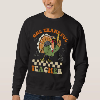 Moletom One Thankful Teacher Turkey Autumn Fall Thanksgivi