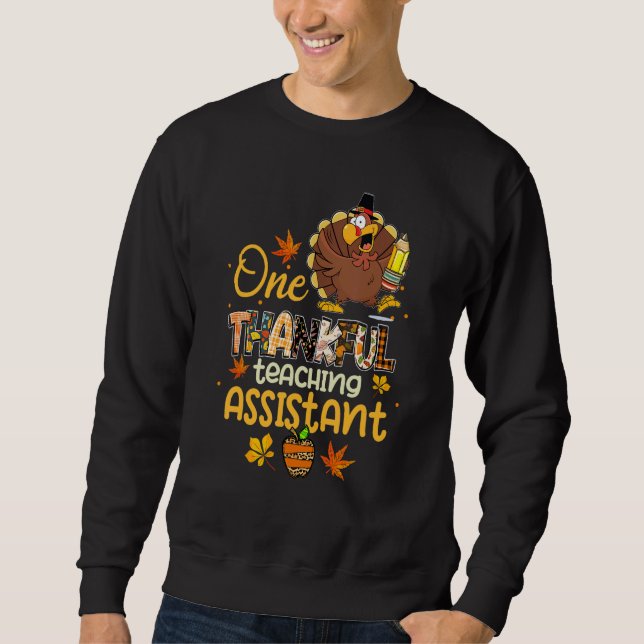 Moletom One Thankful Teaching Assistant Turkey Pilgrim Tha (Frente)