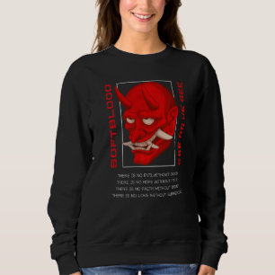 Moletom Oni Demon Japan Mask Black Red Designer