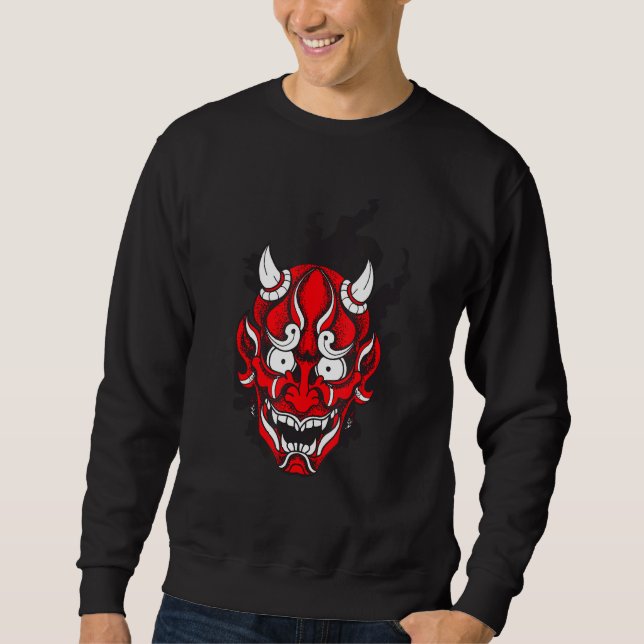 Moletom Oni Japonês Demon Mask Design (Frente)