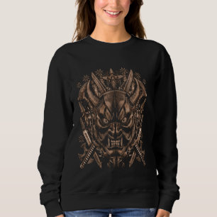 Moletom Oni Mask Samurai Warrior - Ronin Ghost Katana Art