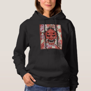 Moletom Oni Mask Yokai Demon Mask Japonês Aestético Retro
