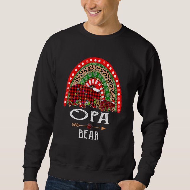 Moletom Opa Bear Natal Rainbow Leopard Family Christma (Frente)