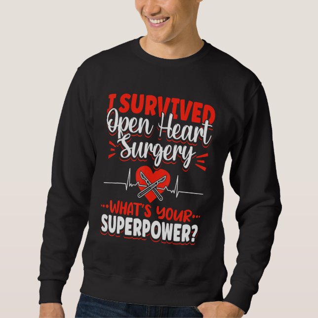 Moletom Open Heart Surgery Bypass Awareness Heart I Surviv (Frente)