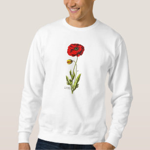 Moletom Ópio floral vermelho da flor selvagem da papoila