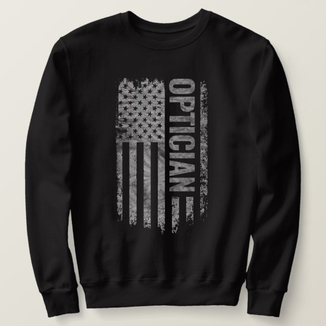 Moletom Optician USA Flag Distressed design (Frente do Design)