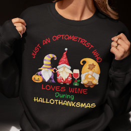 Moletom Optometrista Vinho de Natal Lover Hallothanksmas
