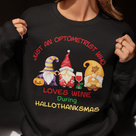 Moletom Optometrista Vinho de Natal Lover Hallothanksmas