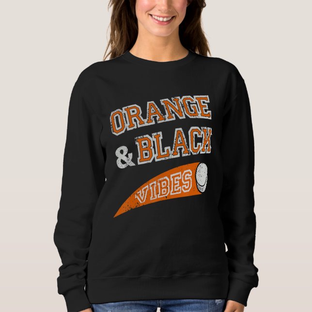 Moletom Orange & Black Vibes Hockey Team Fan (Frente)