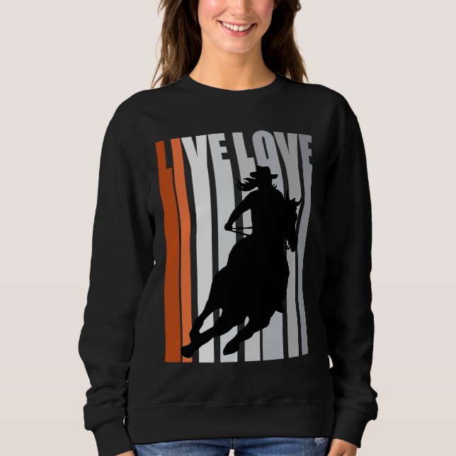 Moletom Orange Love Rodeo Barrel Racing Race Racer Women C (Frente)