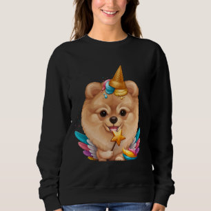 Moletom Orange Pomeranian Ice Cream Unicorn