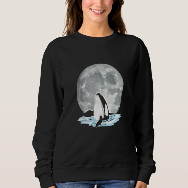 Moletom Orca  Luar da Lua Lua Cheia Oceano Animal Baleia A (Frente)