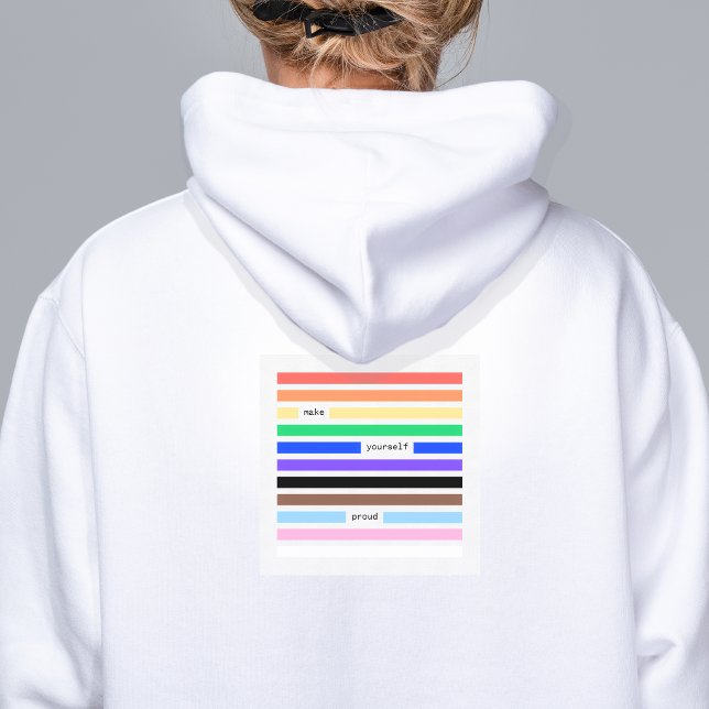 Moletom Orgulhe-se Orgulho Arco-íris Redação Orgulho 2026 (make yourself proud rainbow redaction poem Pride hoodie by Renate Kriegler - worldwide delivery)