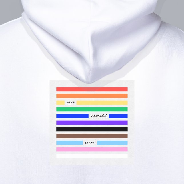 Moletom Orgulhe-se Orgulho Arco-íris Redação Orgulho 2026 (make yourself proud rainbow redaction poem Pride hoodie by Renate Kriegler - worldwide delivery)