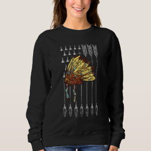 Moletom Orgulho Americano Headdress Indian U Flag Native A