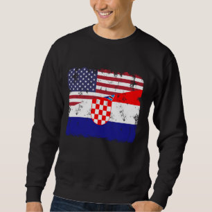Moletom Orgulho Croácia Bandeira Croata Americana Roots He