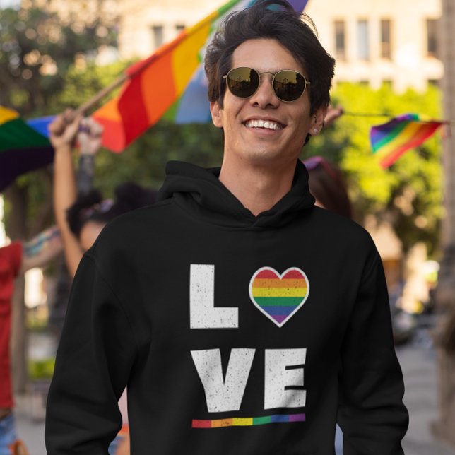 Moletom Orgulho gay LGBTQ Sinalizador Distúrbio do Amor Gr (Criador carregado)
