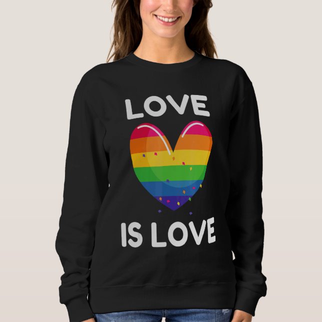 Moletom Orgulho gay Love Is Love Men Women Lgbtq Rainbow L (Frente)