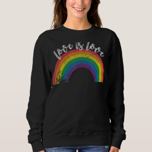 Moletom Orgulho gay Love Is Love Vintage Rainbow Lgbt Mês