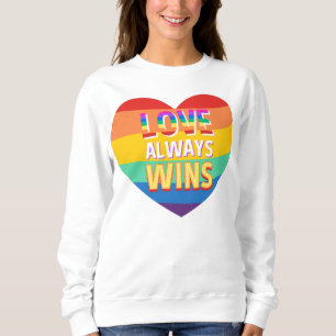 Moletom Orgulho gay - o amor sempre vence. Cor do arco-íri