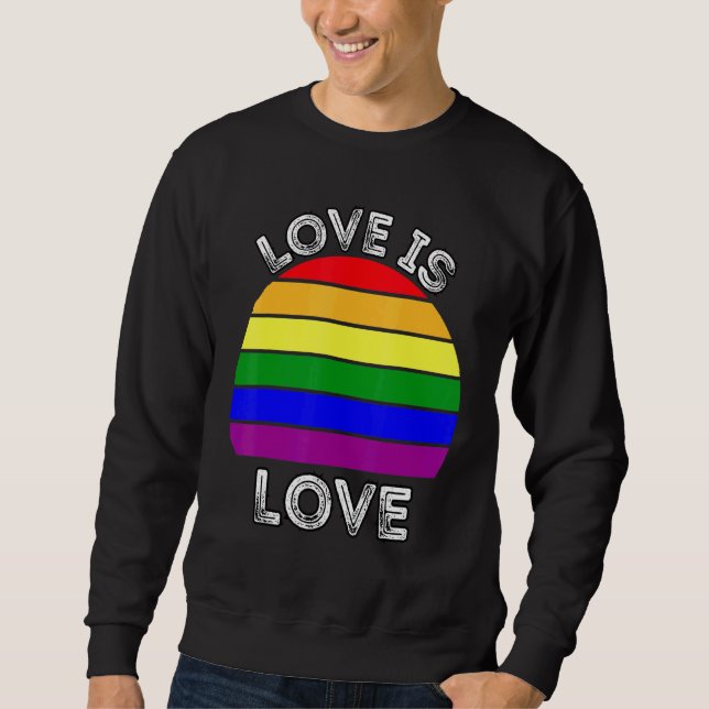 Moletom Orgulho gay Rainbow Lgbt Love Is Love (Frente)