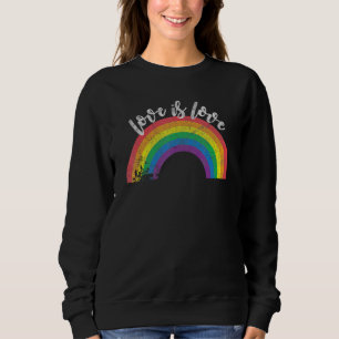 Moletom Orgulho gay Vintage Rainbow Lgbt Love Is Love