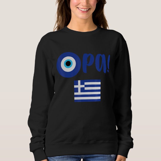 Moletom Orgulho Grego Opa Bandeira Grega Hellas Grécia Olh (Frente)