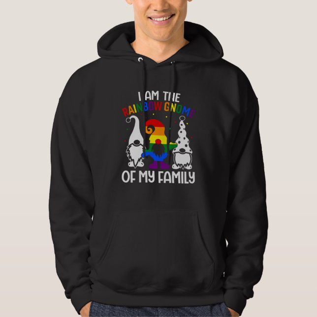 Moletom Orgulho LGBT Arco-íris Eu sou o Gnome Arco-íris da (Frente)