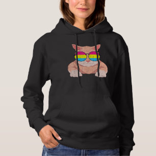 Moletom Orgulho Lgbt Mês Cat Óculos de sol Bandeira Panorâ