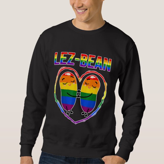 Moletom Orgulho Lgbt Mês Orgulho Lésbico Lez-Bean Rainbow  (Frente)