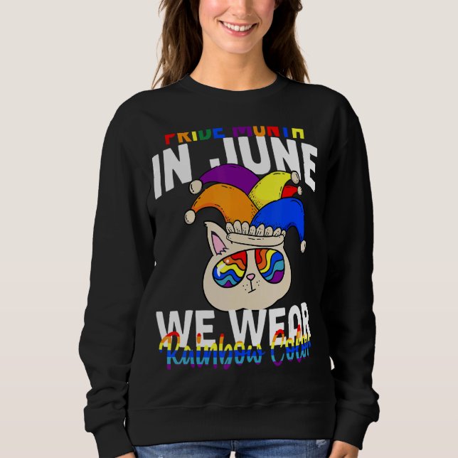 Moletom Orgulho Mês 2022 Lgbt Q Jester Hat Rainbow Flag Ga (Frente)