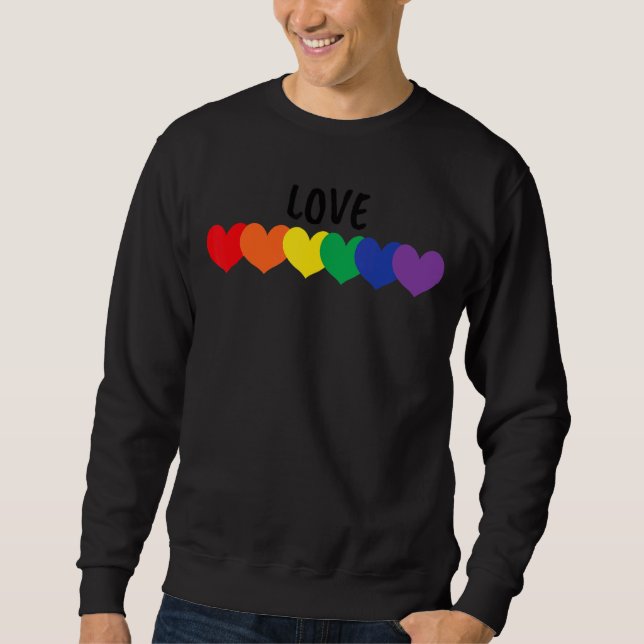 Moletom Orgulho Rainbow Hearts Love Lgbtq+ Parade (Frente)