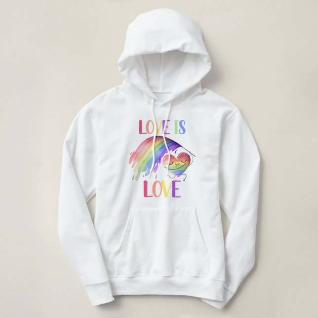 Moletom Orgulho Rainbow Love Hoodie Sweatshirt (Frente do Design)