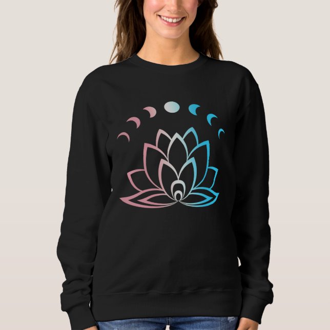 Moletom Orgulho Trans Sutileza Yoga Fase da Lua Flor de Ló (Frente)