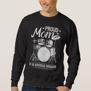 Moletom Orgulhosa Mãe De Um Incrível Drummer Mãe Do Drum M