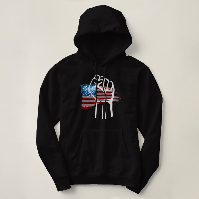 Moletom ORGULHOSO AMERICANO - branco  (Frente do Design)