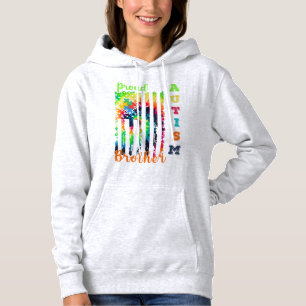Moletom "Orgulhoso Autismo Irmão Tie Dye Flag Autism Awar