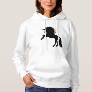 Moletom Orgulhoso Black Unicorn Silhouette Fantasy Animal,