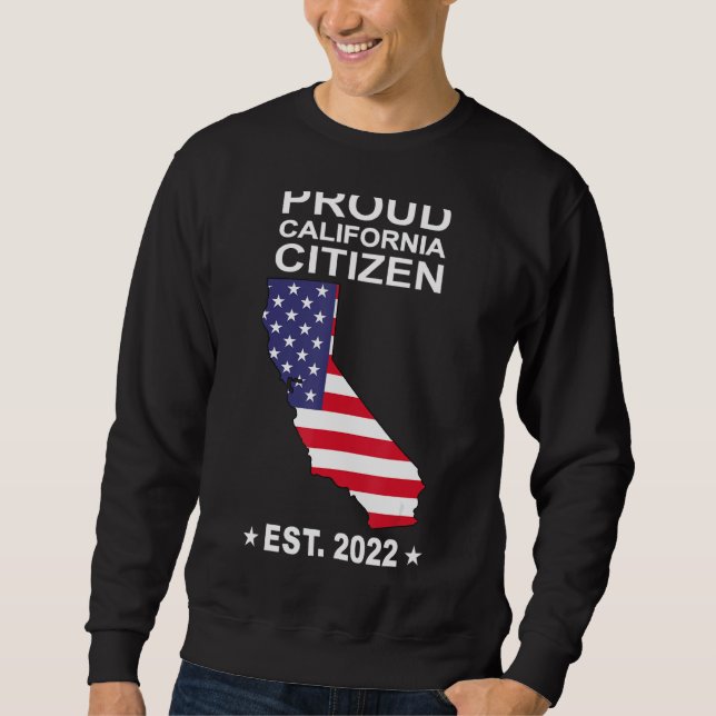 Moletom Orgulhoso California Citizen 2022 Us Flag New Cali (Frente)