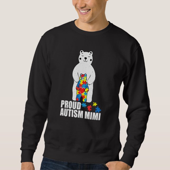 Moletom Orgulhoso Mimi Urso Autismo Conscientização Peça d (Frente)