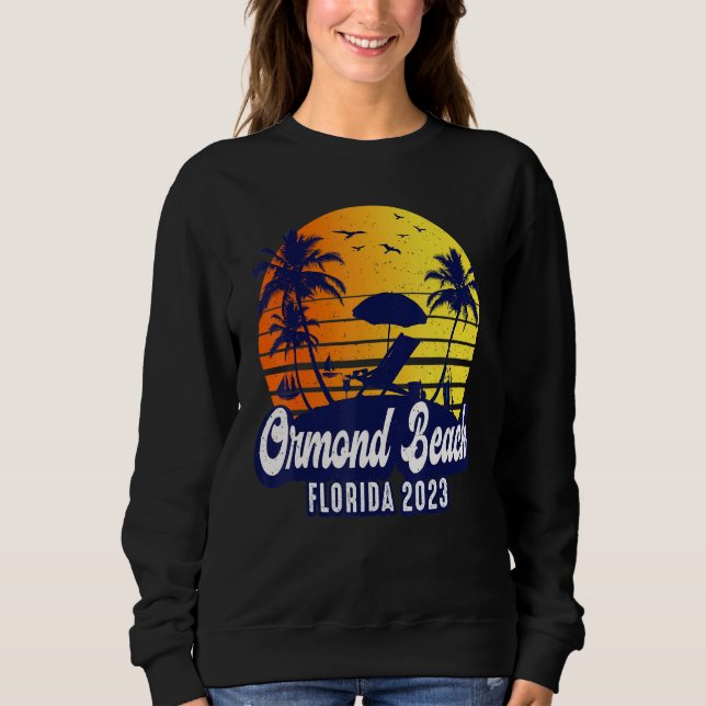 Moletom Ormond Beach 2023 Florida Sunset Beach Retro (Frente)